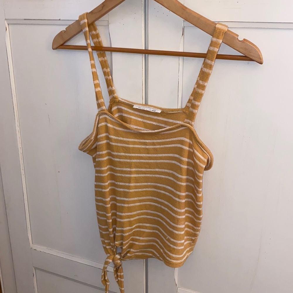 Mustard yellow and white tank